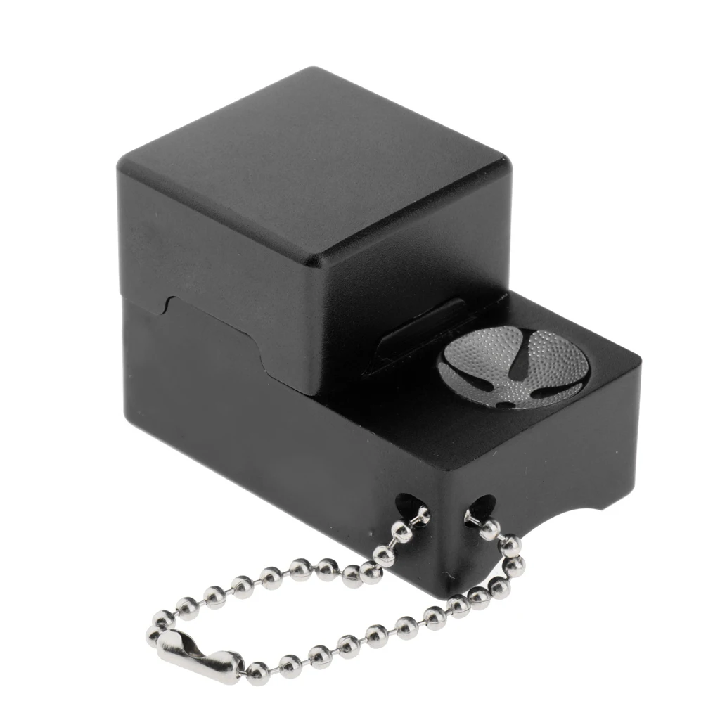 3-In-1 Mini Pool Cue Tip Shaper Scuffer and Billiard Snooker Chalk Holder Storage Box Aluminium Alloy