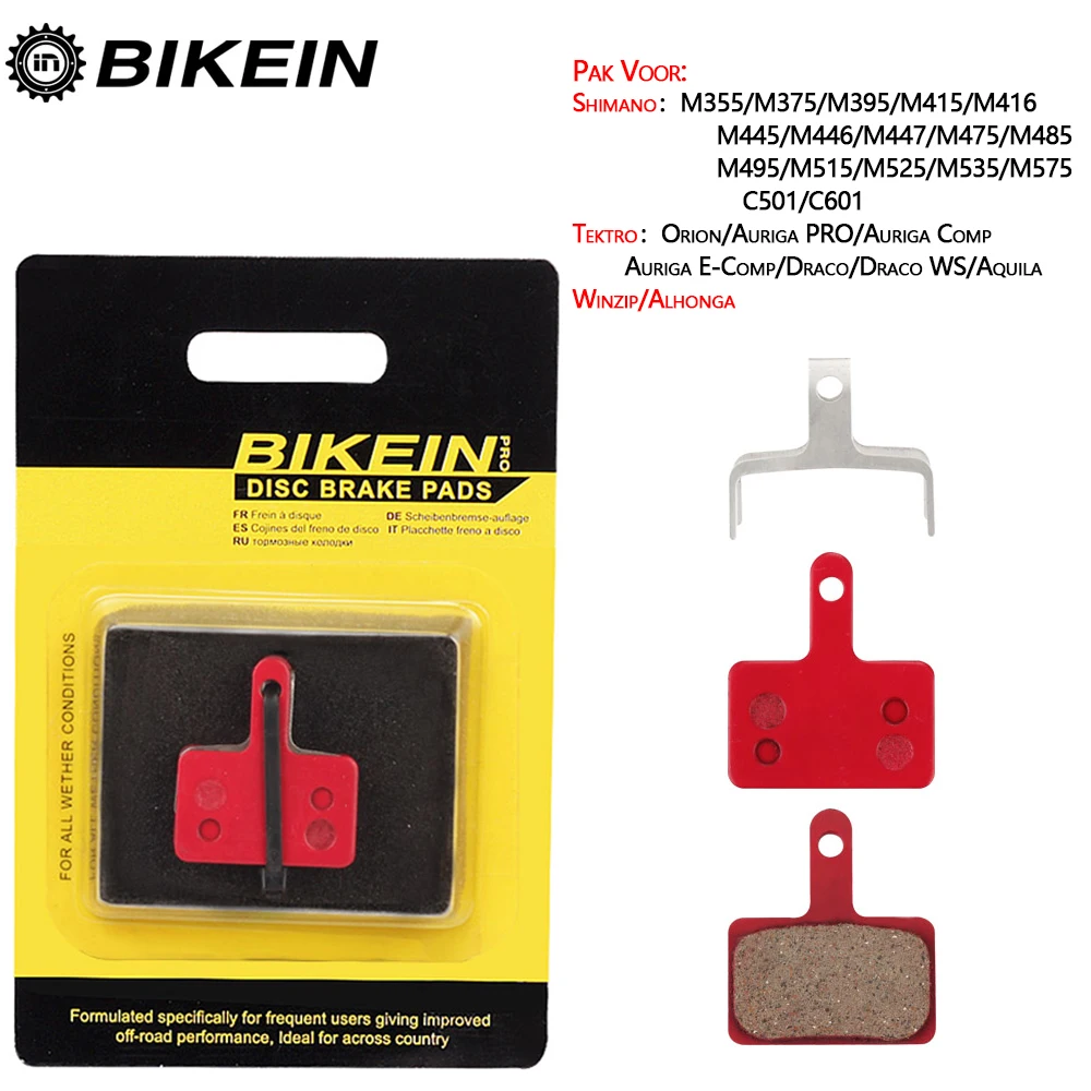BIKEIN 4 пары MTB велосипед керамика дисковые Тормозные колодки для Shimano M375 M395 M416 M445 M446 M485 M495 M515 M525 Tektro Orion auriga Pro