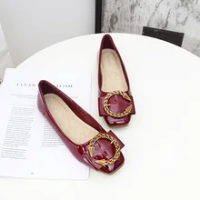 Marderee дамские туфли на плоской подошве с закрытым носком и пряжкой; балетки свадебные туфли плоская подошва женская повседневная обувь размера плюс; большие размеры 35-41