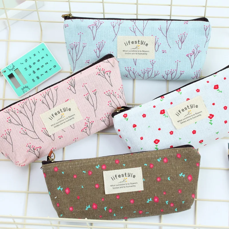 

Canvas Pencil Bag Stationery Storage Organizer Pencil Case School Supplies Pencil Case School Box Pencils Pouch Stationery