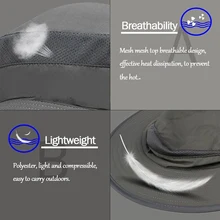 Летняя Рыбацкая шляпа, кепка для защиты от солнца с широкими большими полями, быстросохнущая солнцезащитная Кепка, мужская шапка для рыбалки, альпинизма, со шнуром