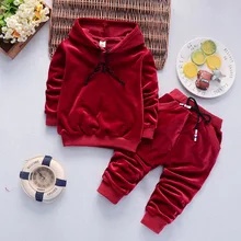 Одежда для детей; осенне-зимняя одежда для мальчиков и девочек; детская одежда; Рождественский костюм; бархатные комплекты одежды для девочек; 40