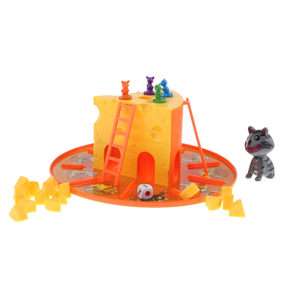 Classic Cat and Mouse Cheese Board Game  - 4 Pieces Mice, Educational Parent - kid Interaction Toys