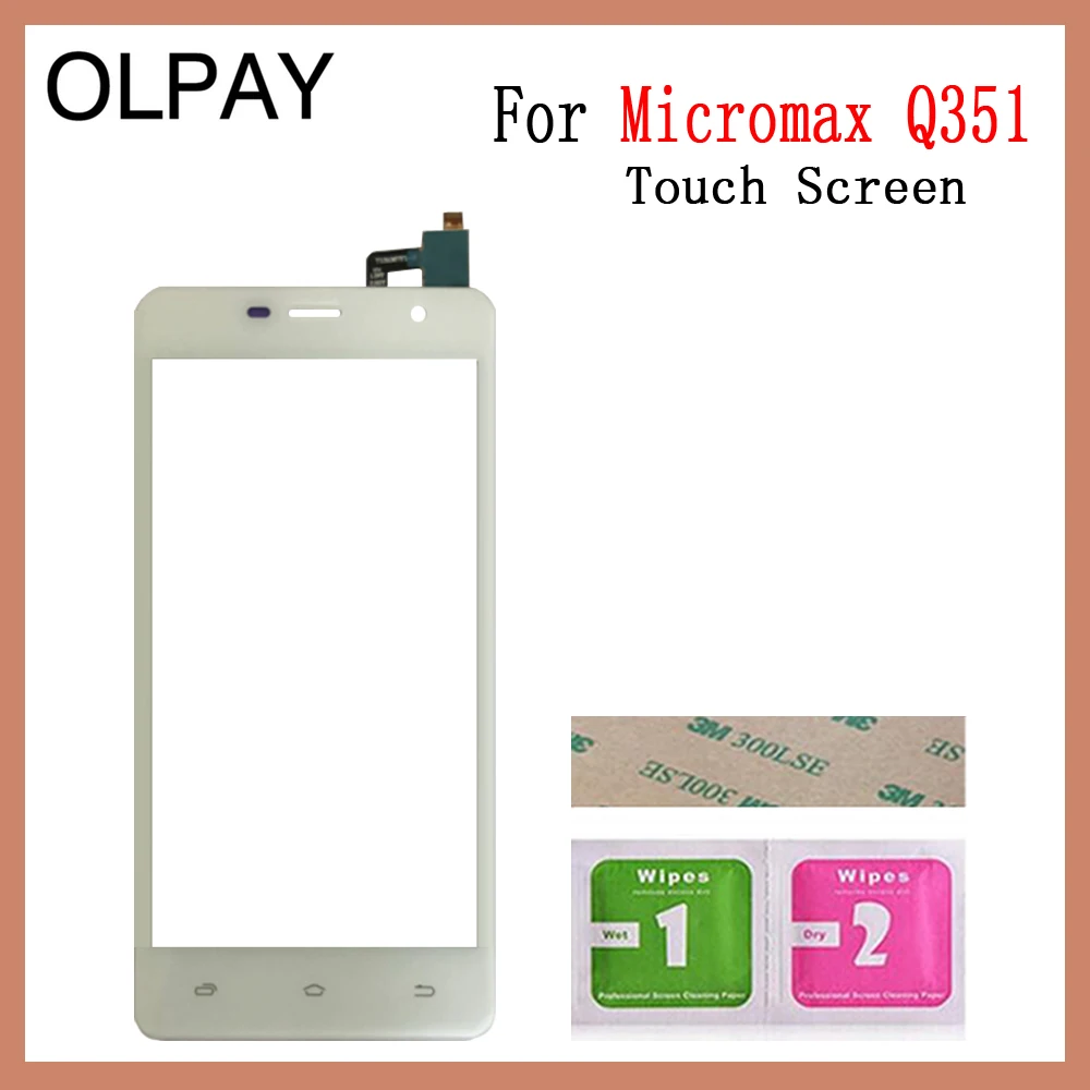 OLPAY 5,0 ''сенсорный экран для Micromax Q351 сенсорный экран дигитайзер Панель переднее стекло объектив сенсор инструменты клей+ салфетки - Цвет: White No Tools