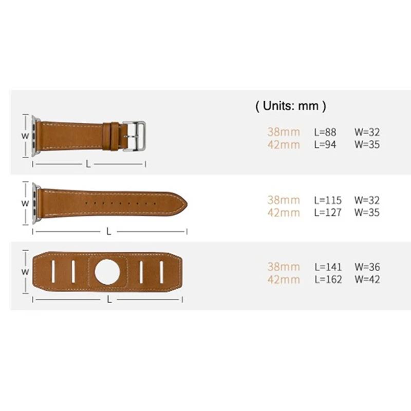 Хорошее качество Браслет-манжета ремешок для Apple Watch ремешок 44 мм 42 мм 40 мм 38 мм Натуральная Кожа Замена для iWatch серии 5 4 3 2