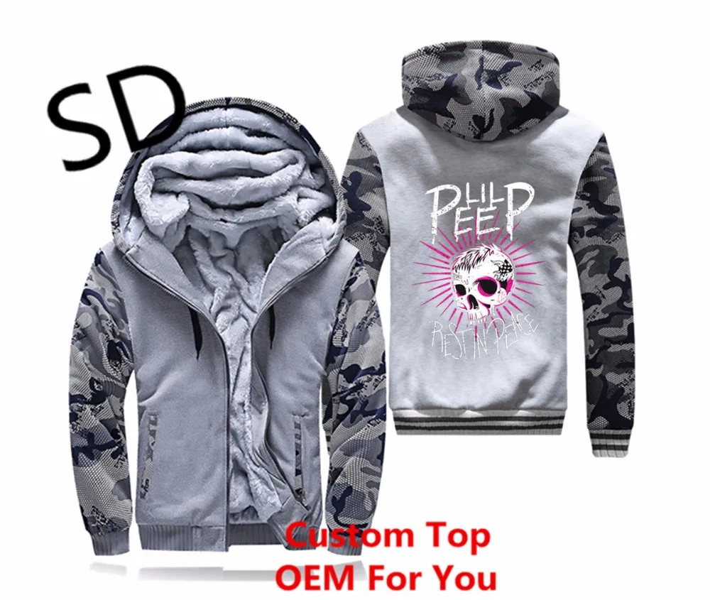 Дропшиппинг 3D толстовки мужские RIP PEEP TRIBUTE зимняя куртка мужская куртка Lil Peep толстовка хип-хоп на молнии камуфляжная толстовка с капюшоном