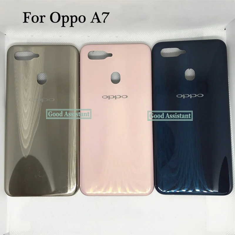 Зеленый/золотой/розовый 6,2 дюйма для Oppo A7 AX7 задняя крышка батарейного отсека дверной Корпус чехол Запчасти для заднего стекла