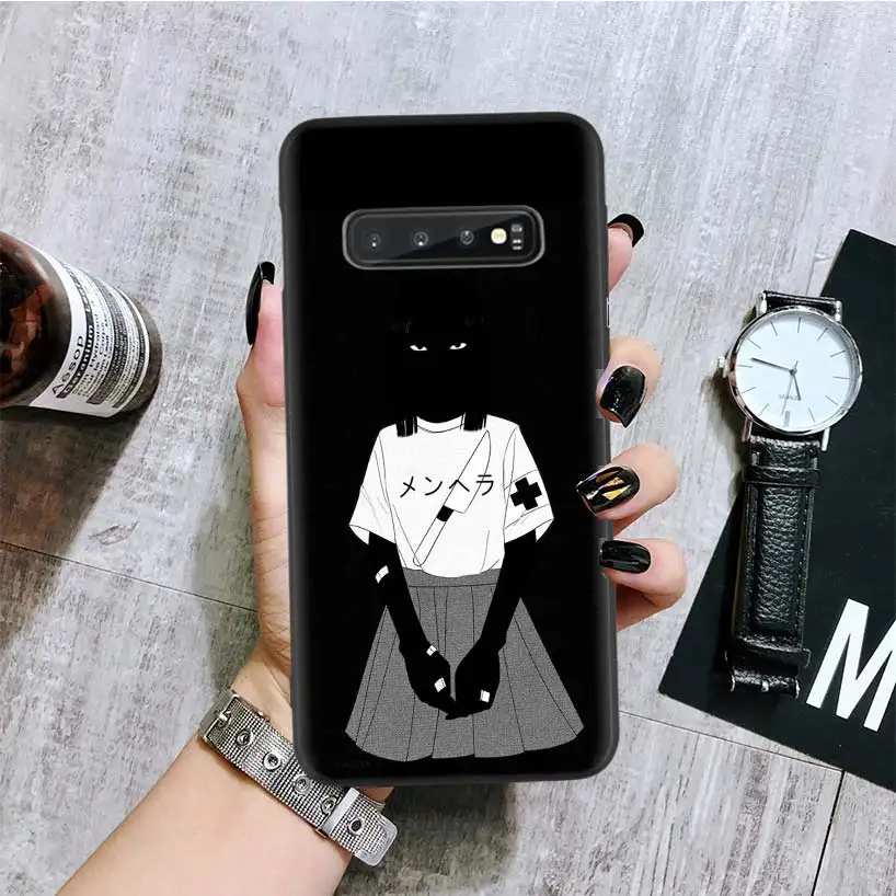 Аниме tumblr черный чехол для телефона samsung Galaxy S10+ Plus Lite Note 10 9 8 S9 S8 J4 J6+ Plus S7 S6 Edge Capa - Цвет: BA013-10