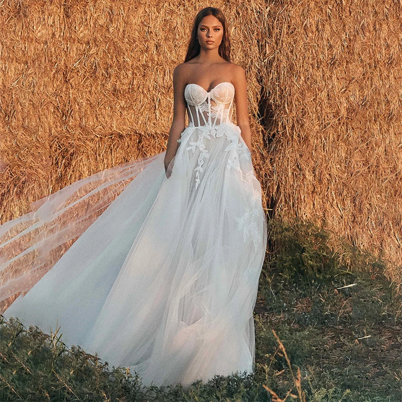 Sexy See Through Corset Wedding Dresses
