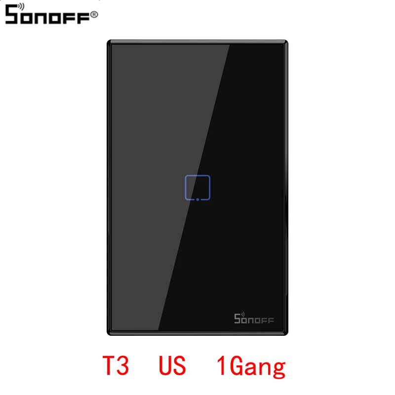 US 1gang Интеллектуальный выключатель света SONOFF T3 TX WiFi смарт-переключателями с 1/2/3 банды переключатель Wi-Fi для Alexa Google Home домашней автоматизации ЕС/Великобритания/США - Комплект: US 1gang