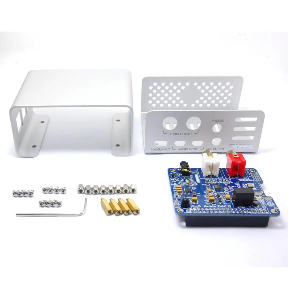 Placa de Som + Caixa de Alumínio | para Raspberry Aoide Ugeek Hifi Kit pi 4b | Es9018k2m 384 Khz - 32-bit Alta-resolutio Apoio Dsd ii Dac - Imagem 4