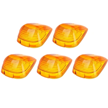 

5Pc Roof Running Light Cab Marker Lights Clear Cover Top Lens For Ford F-250 350 450 Gmc Dodge Yellow