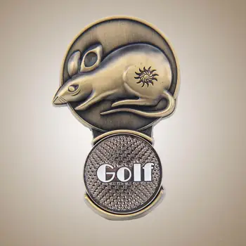 

Golf Cap Accessories Metal Clip Hat Magnetic Chinese Zodiac Golf Supplies Golf Clip Rat Magnet with Visor Sports