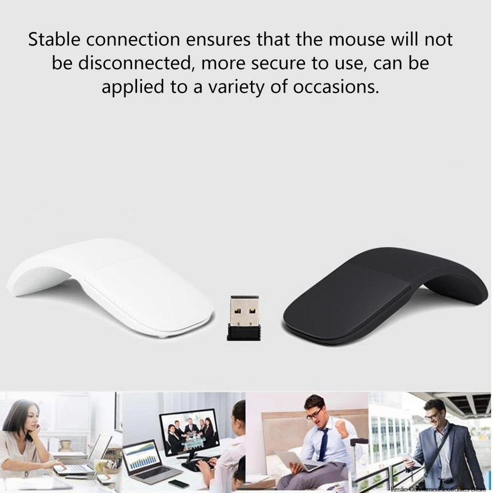 Silent Ultra-Thin Wireless Mouse Portable Folding Wireless Mouse Desktop Universal Touch Smooth Mouse