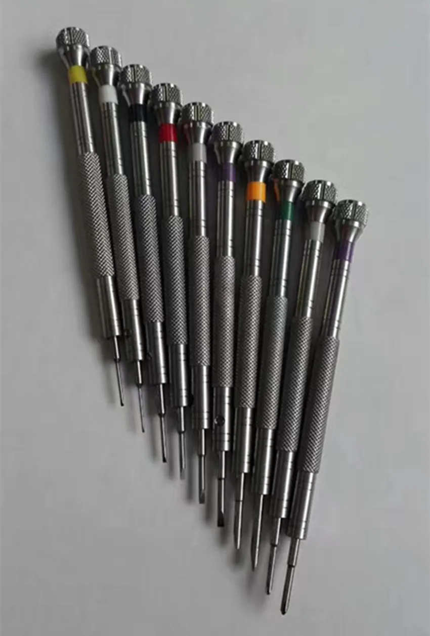 KWONG YUEN CHINA Made Micro Flat Head Screwdriver in millimeter slot type screwdriver TO repair the watch 10PIECES SET0.6-3.0