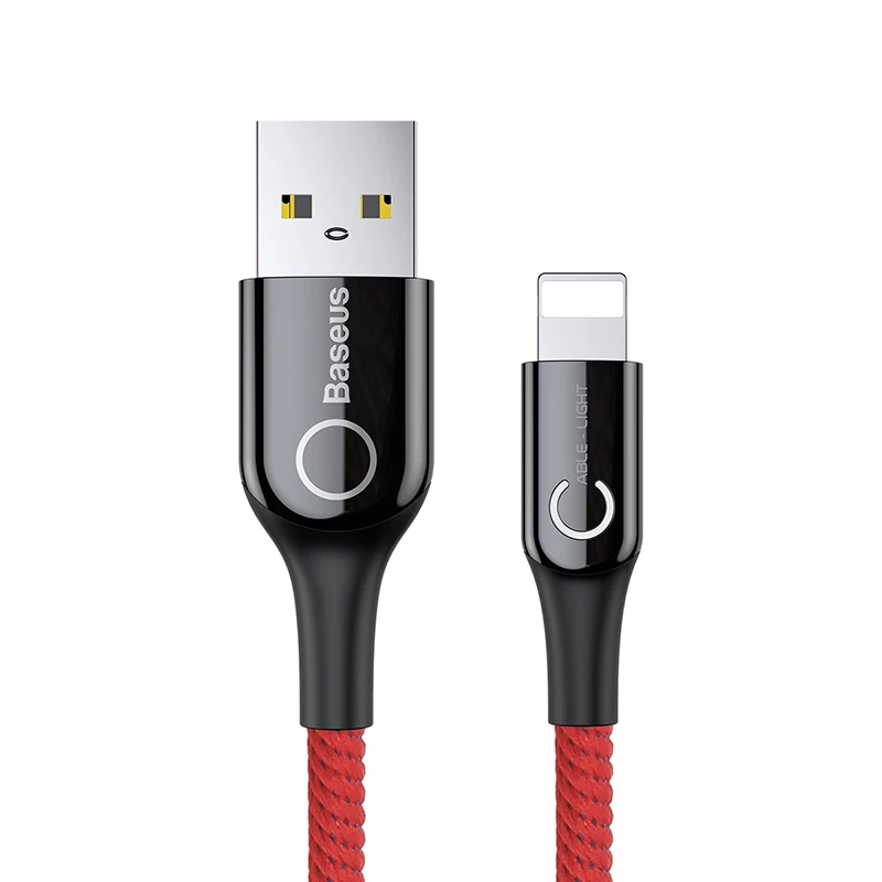 Baseus usb кабель для зарядки интеллектуальное отключение питания для iPhone 11 XS Max XR 8 Plus 2.4A быстрое зарядное устройство кабель для передачи данных USB шнур для зарядки - Название цвета: Red