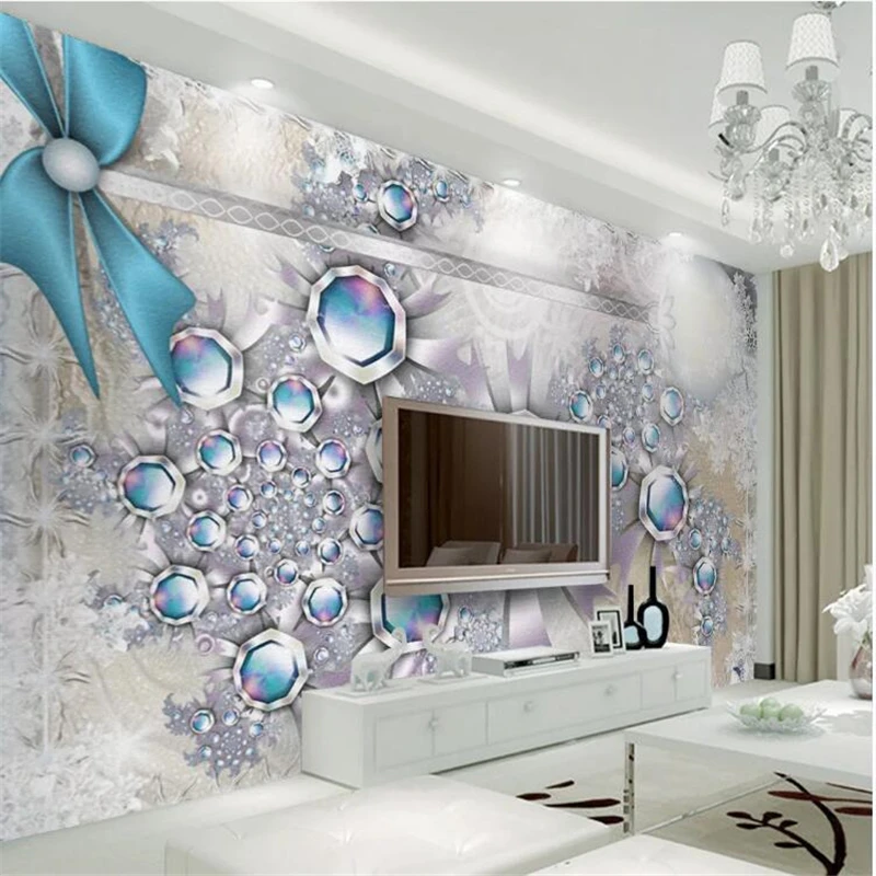 wellyu Custom wallpaper papel de parede Modern minimalist style jewelry flower TV background wall papier peintbehang tapeta |