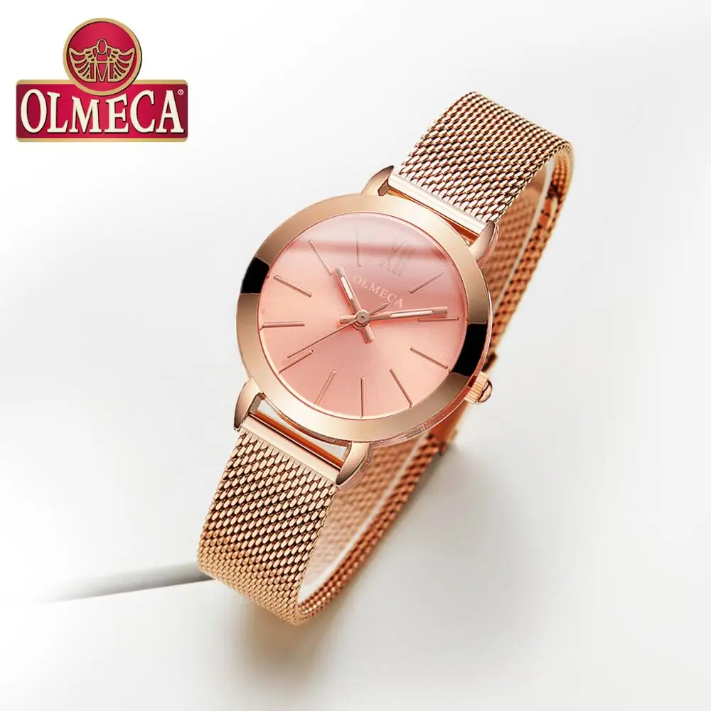 

OLMECA Women's Business Wrist Watch Water Resistant Quartz Watches Fashion Mesh Band Drop-Shipping Women Watches Reloj Mujer