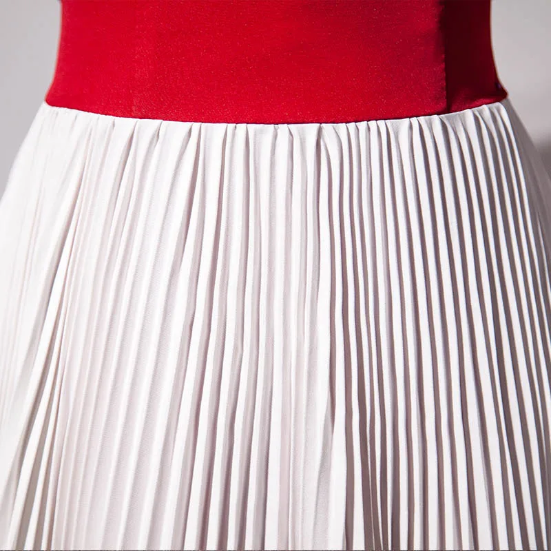 New Fashion Long Prom Dresses 2020 Strapless Knitting Red and White Formal Evening Gowns