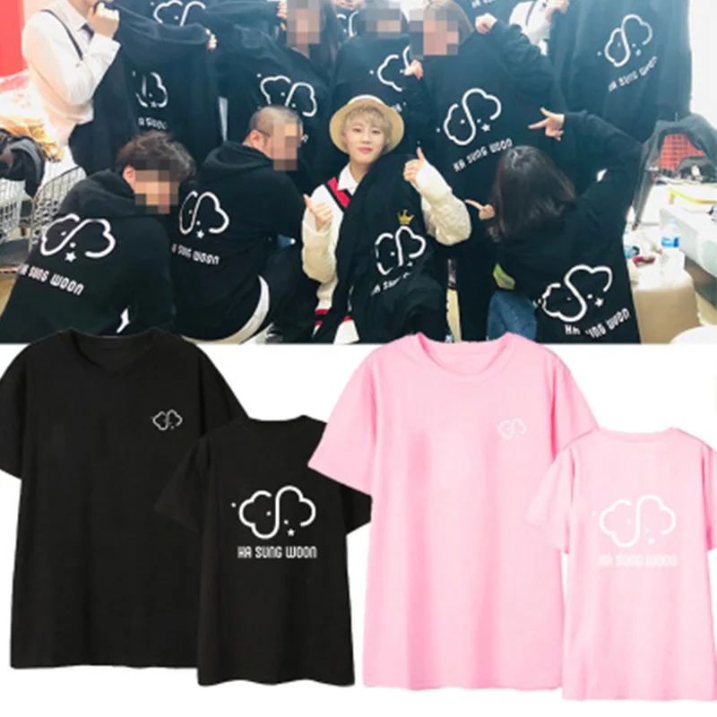 Wanna One Ha Sung Woon Concert support My Moment футболка Летняя с короткими рукавами принтом danel color On