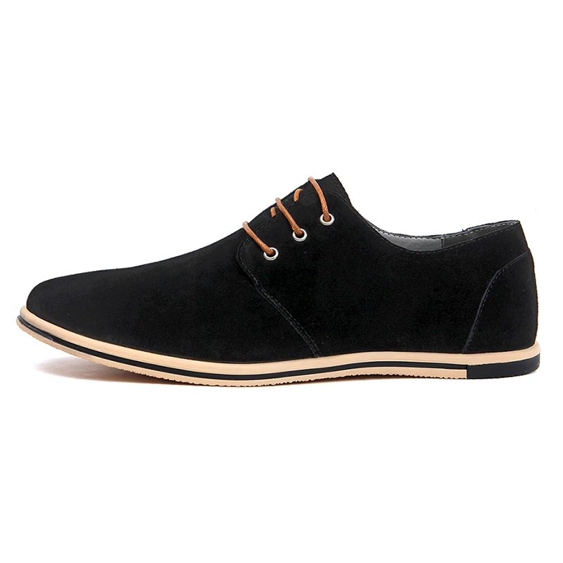Г. Размеры 38-48, мужская повседневная обувь удобные кожаные оксфорды на плоской подошве, модная мужская обувь для взрослых,# SY-W26 - Цвет: black