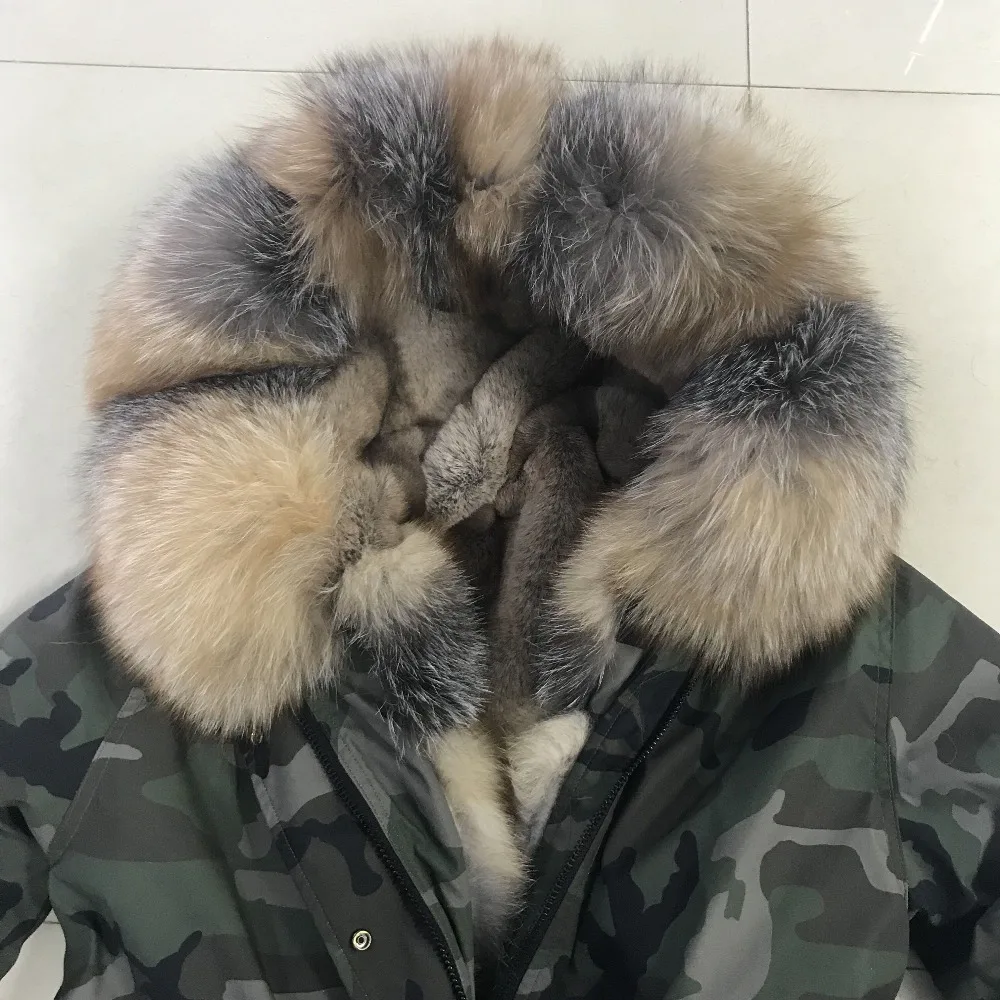 Army falge army green специальный дизайн с лисьим мехом зимняя новая коллекция меховые пальто