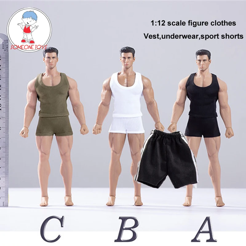 1//6th Male Men/'s Clothes Sports Pants Shorts Vest for 12/" Body Doll Toys