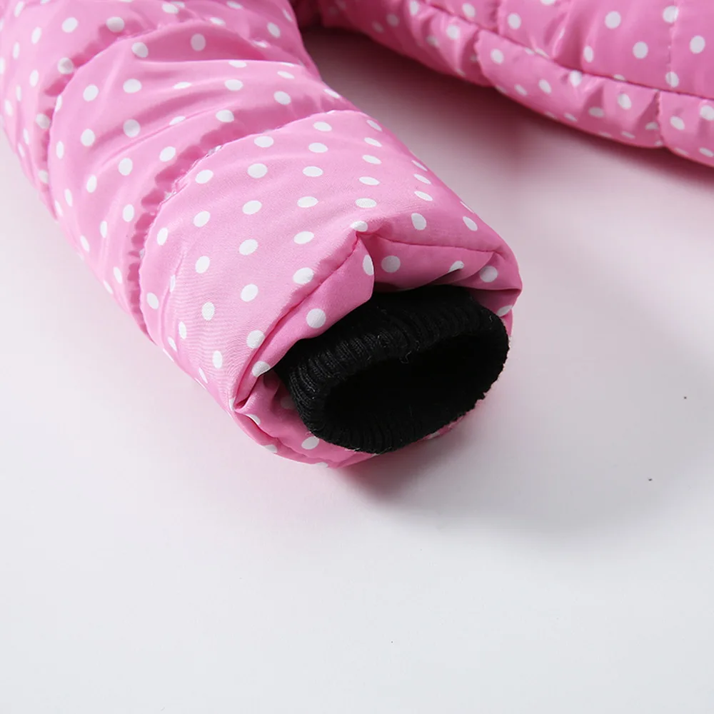 Girls Winter Coat Hooded Dot Animal Design Puffy Jacket