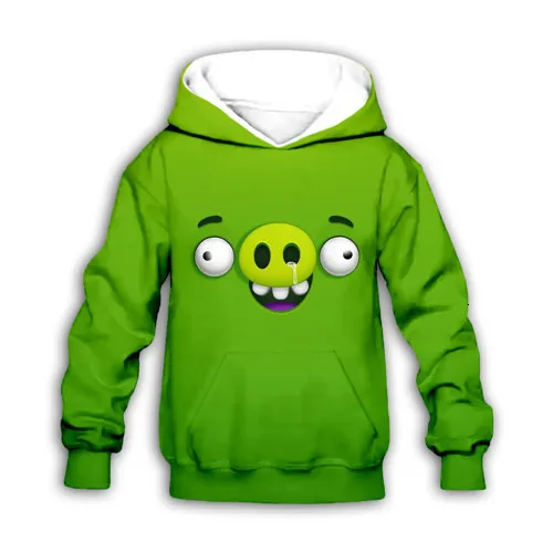 Kids hoodies Детские зеленые толстовки с капюшоном с 3D-принтом поросенка; повседневная куртка; пальто для мальчиков; Одежда для девочек; одинаковые комплекты для семьи - Цвет: Kids hoodies