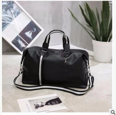 LONGJUNFEER большая, вместительная, Черная Мужская и женская сумка из искусственной кожи для путешествий, мужские багажные сумки, женская большая сумка на плечо, чемодан, сумки ZL113 - Цвет: Black S