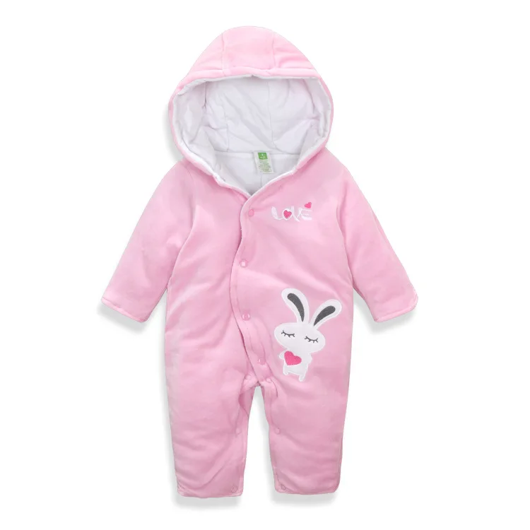 

Infant Jumpsuit Velvet Thick Cotton-padded Clothes Winter Romper Baby Girls out Clothes Newborns Winter Coat