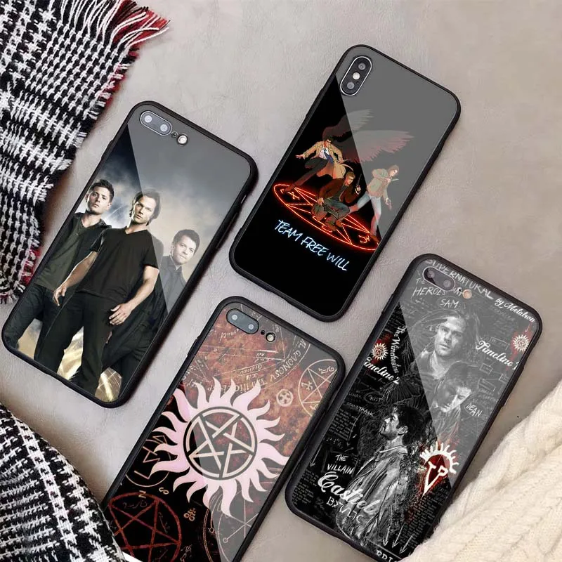 Чехол из закаленного стекла Supernatural для iPhone 11 12 Pro XR X XS MAX 8 7 6 5 Plus | Мобильные