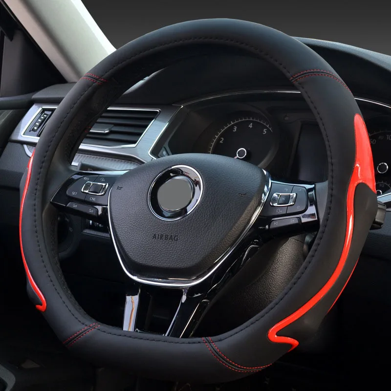 Чехол рулевого колеса автомобиля D форма 38 см для Volkswag GOLF 7 POLO JATTA Passat Tiguan Scirocco Nissan Qashqai J11 X-trail T32