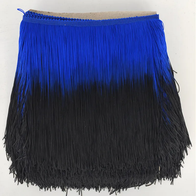 10 meter/lot 20cm Long Red Fringe Tassel Latin Trimming Dip Dye Omble Rayon Macrame Lace Samba DanceWear Trimming Sewing Trims