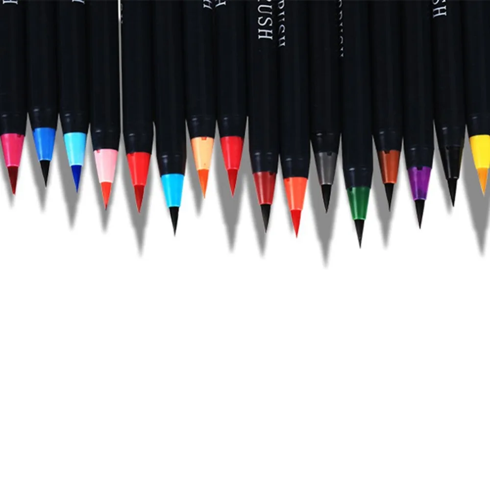 20 цветов акварельные кисти набор иллюстрация картина в стиле комикса цвет крюк линия ручка ручная роспись акварельные принадлежности художественные Кисти