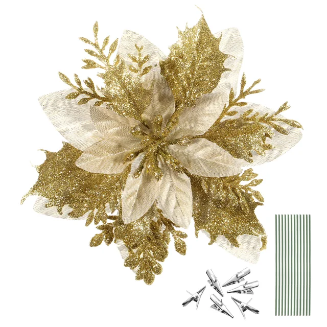 １２月５日 ポインセチア Poinsettia ３６６日への旅 誕生花編 今日は誕生花 Zトヤンドーナ12pcsクリスマスキラキラ人工ポインセチア花クリスマスツリー花飾りパーティーデコレーション12pcsステムとクリップ Ciudaddelmaizslp Gob Mx