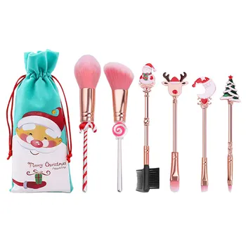 

6Pcs Brush Comfortable Cosmetics Cartoon Christmas Soft Xmas Powder Brushes Makeup Brush Foundation Brush Eyeshadow Brush