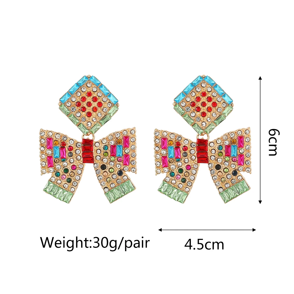 Ztech Mix Crystal Geometric/Bowknot Earrings For Women Big Long Trendy Jewelry Brincos Korean Fashion Accessories pendientes