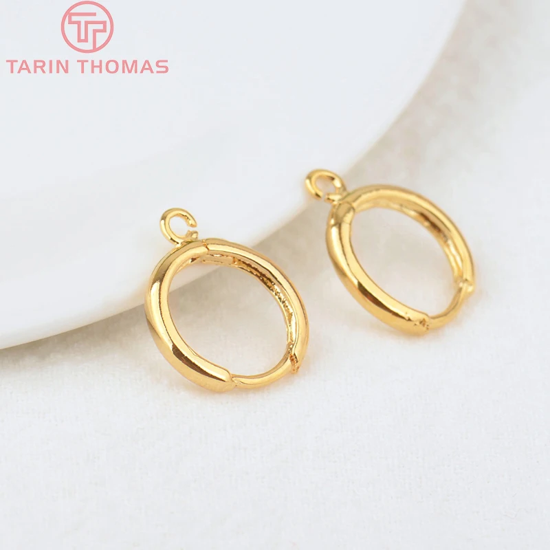 (2082)20PCS 13,7 MM Loch 1,5 MM 24K Gold Farbe Messing Runde Ohrringe Hoop Ohrring Clip Hohe qualität DIY Schmuck Machen Erkenntnisse – Detail 9