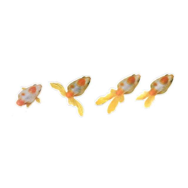 3D Gold Fish Painting Resin Stickers Exquisite Resin Crafts