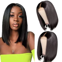 Blunt Cut Bob Wig 13X4 Lace Front Wigs For Women Straight 4X4 Lace closure Wig Brazilian Straight Bob Human Hair Wigs PrePlucked