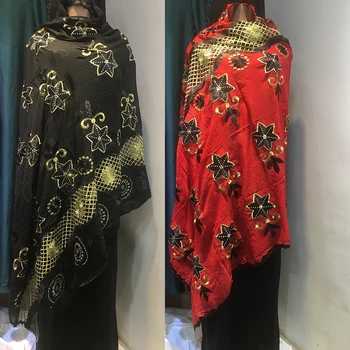

KASHKAHA Muslim African Dubai Cotton Pashmina For Pray Emroider Ring Star Shawl Wrap Chemical Lace Stole Net Scarf Headband