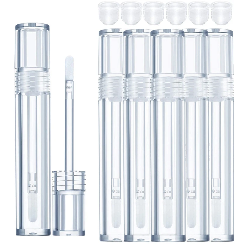 

50pcs Empty 5ml Lip Gloss Tube Clear Lip Balm Bottles Refillable Eyelash Growth Liquid Cosmetic Container Lipstick Container