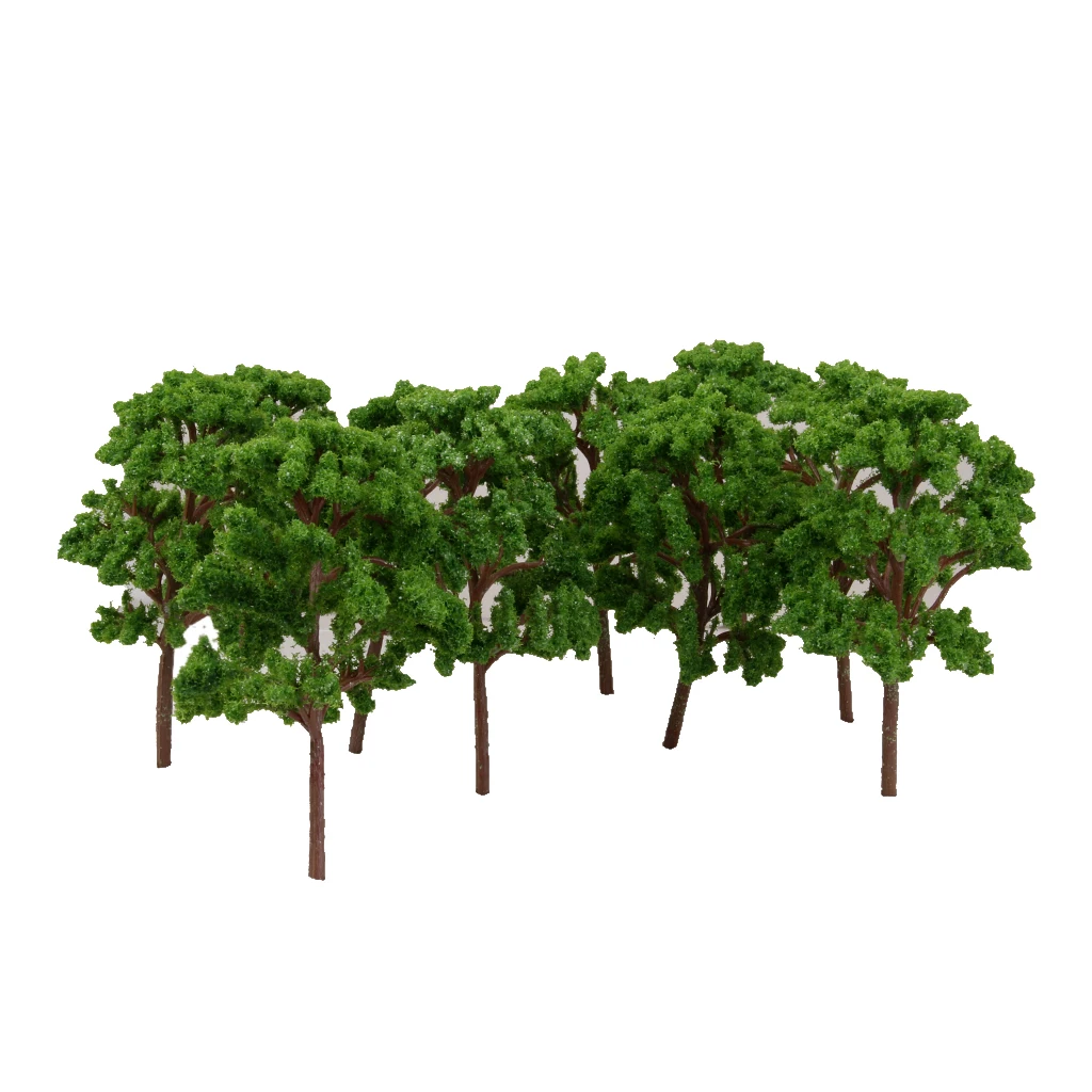10pc Green Trees Model 1:75 Train Railway Forest DIY Landscape Scenery 12cm