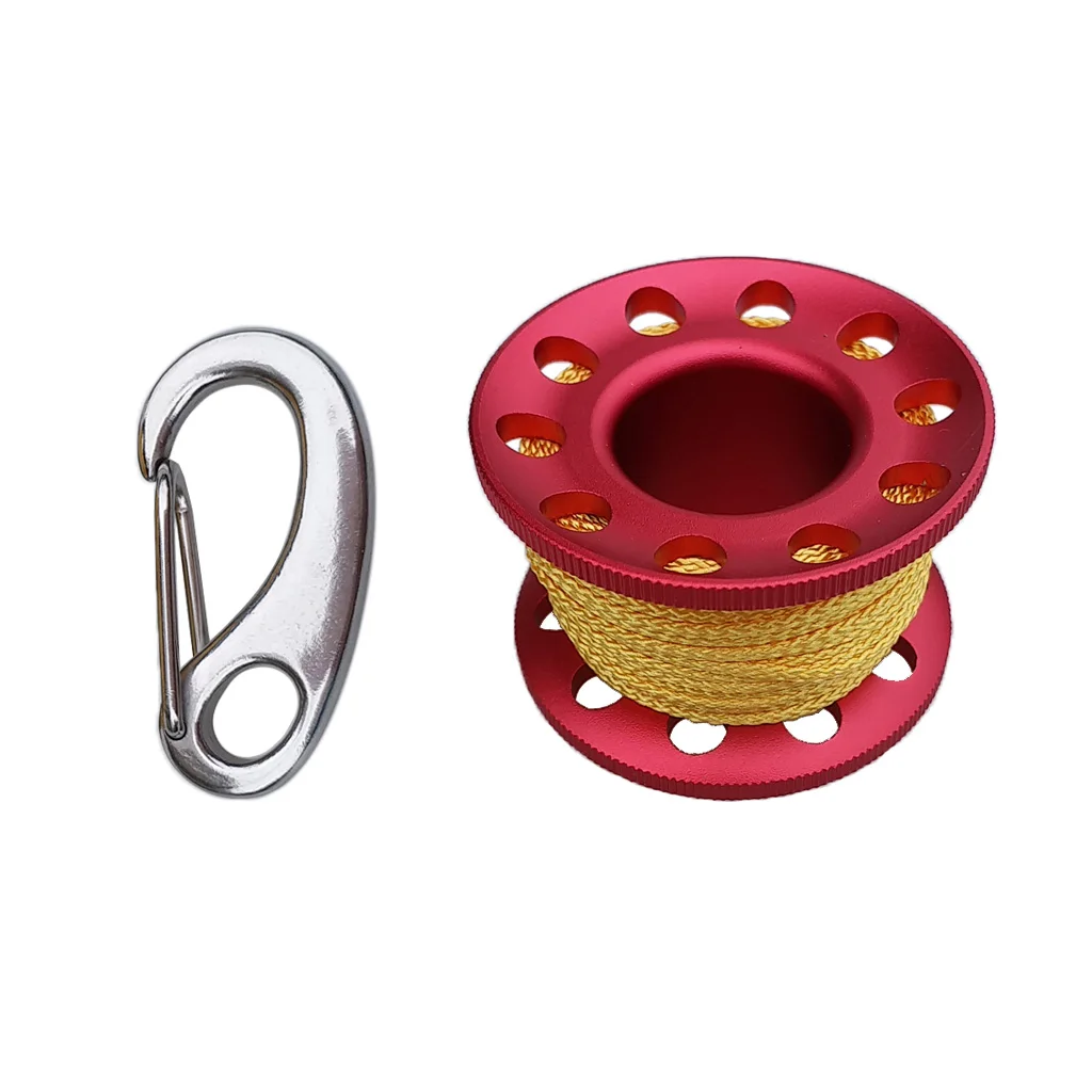 Ultralight Diving Finger Reel Snorkeling Spool, Antirust Dive Finger Reel, Suitable for Cave or Wrech Diving, Reliable - Цвет: Красный