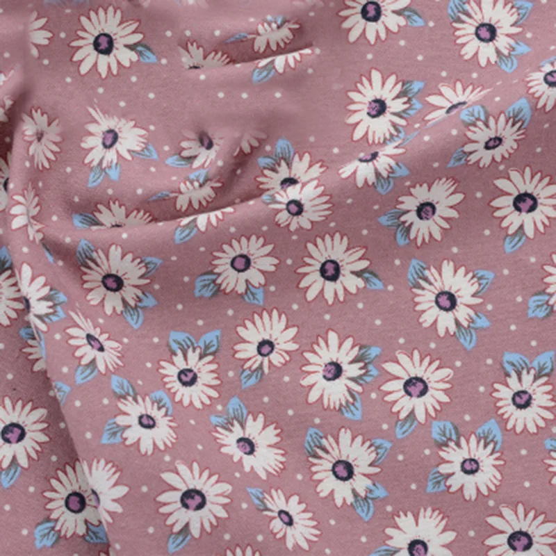 pink daisy Детская фланелевая ткань, хлопковый с начесом фланелевый материал для одежды, рубашки, пижамы T1076 - Цвет: pink daisy