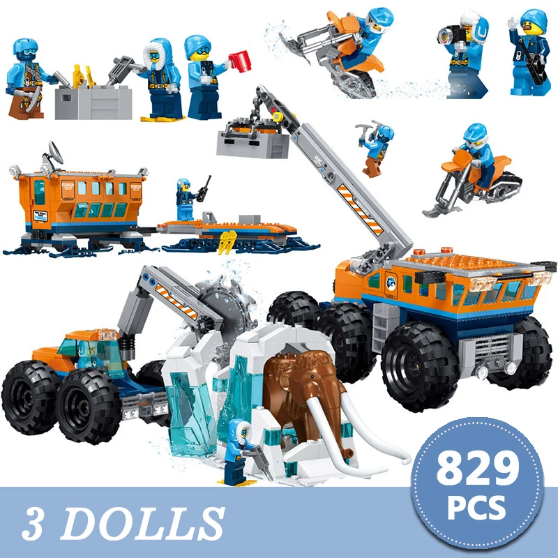 

Arctic Exploration Base 829pcs Hot City Building Blocks Model Technic Bricks Compatible Brands locks Figures Toys for Children