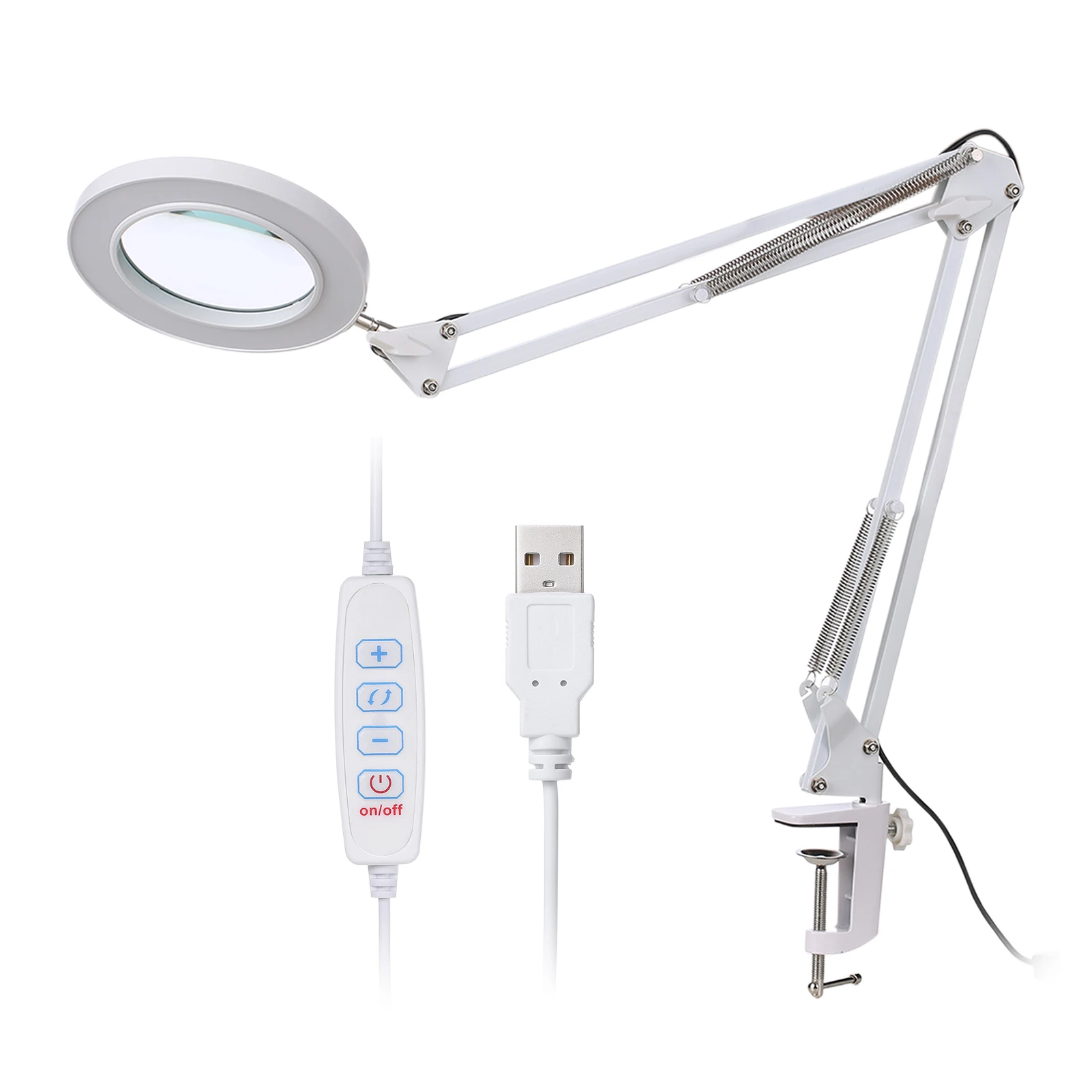 8X Magnification 3 Colors Magnifying Glass Magnifier with LEDs Illuminated USB for Soldering Iron Repair Table Lamp | Инструменты