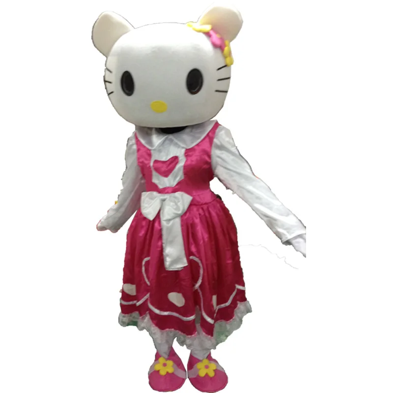 Розовое платье с бантом hello kitty, мультяшный маскарадный костюм, нарядное платье для взрослых, вечерние игровое снаряжение, украшение для дома на Хэллоуин - Цвет: as show
