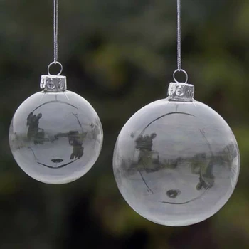 

8/10cm Christmas Tree Hanging Balls Ornaments Decorations Transparent Ball Open Plastic Clear Bauble Kids Gift Present 1PC